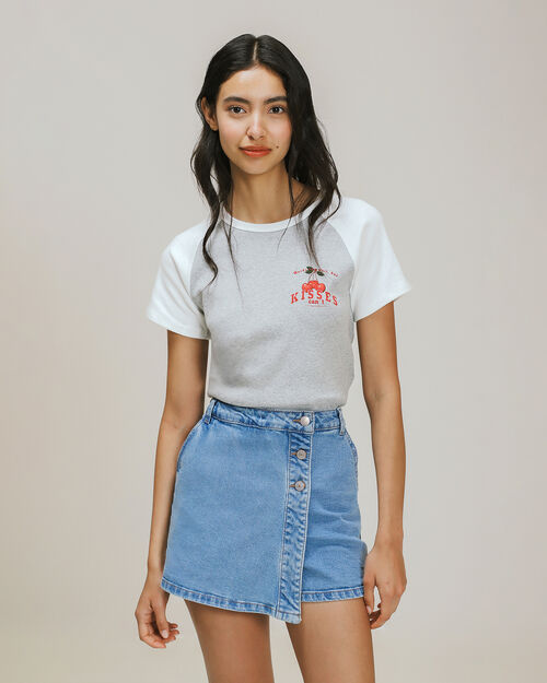 Short Falda Azul Acero